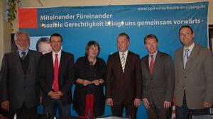 Reinhold Perlak, Fritz Geisperger, Gudrun Peters, Michael Adam, Christian Flisek und Martin Panten